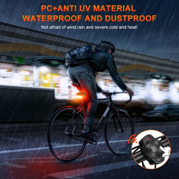 Elecpow Νέο Ασύρματο Πίσω Φανάρι Συναγερμού Ποδηλάτου με φλας IP65 Αδιάβροχο Τηλεχειριστήριο USB Κόρνα πίσω φανού φρένου ποδηλάτου