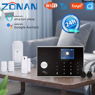 ZONAN G30 turvasignalisatsioonisüsteem Wifi Tuya Gsm Kodu sissemurdmise 433MHz rakenduste juhtimine juhtmevaba liikumisanduri häirekomplektiga