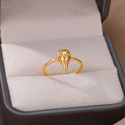 Rozsdamentes acél koponya gyűrűk női férfiaknak arany színű punk csontváz gyűrű férfi női vintage gótikus ujjékszer Anillos Mujer