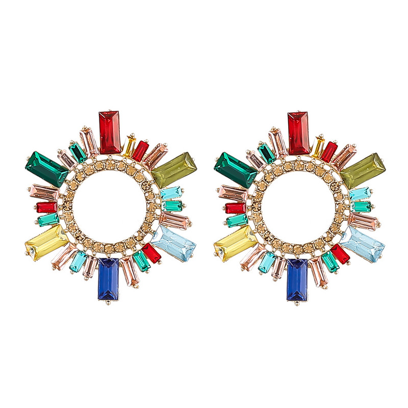 Noua tendință, cercei cu strasuri, cu flori, pentru petrecere, accesorii de nuntă, bijuterii de lux, cercei pentru femei
