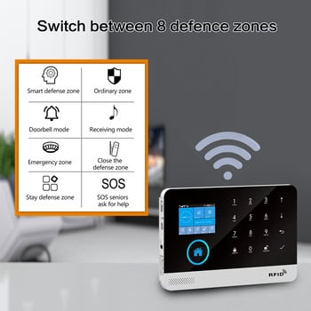 Домашна аларма Безжична WIFI 4G Домашна охранителна алармена система за Tuya APP със сензор за движение на домашни любимци Детектор за дим Газова аларма Securiti