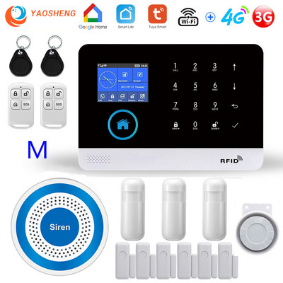 Alarmă pentru casă Wireless WIFI 4G Sistem de alarmă pentru securitatea casei pentru aplicația Tuya cu senzor de mișcare pentru animale de companie Detector de fum Alarmă de securitate pentru gaz