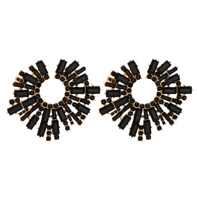 Nove vintage šuplje okrugle kristalne viseće naušnice Trend Statement Minđuše za uši s kamenčićima za žene Modni šareni nakit