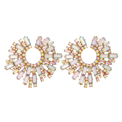 Nove vintage šuplje okrugle kristalne viseće naušnice Trend Statement Minđuše za uši s kamenčićima za žene Modni šareni nakit