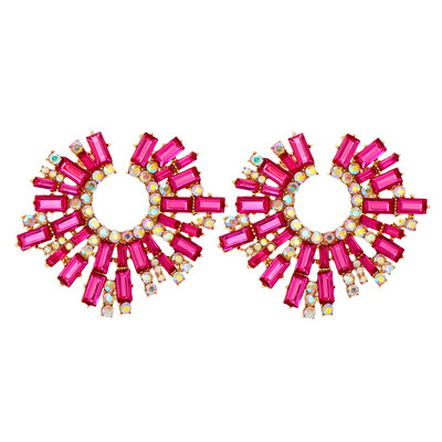 Nove vintage šuplje okrugle kristalne viseće naušnice Trend Statement Minđuše za uši s kamenčićima za žene Modni šareni nakit