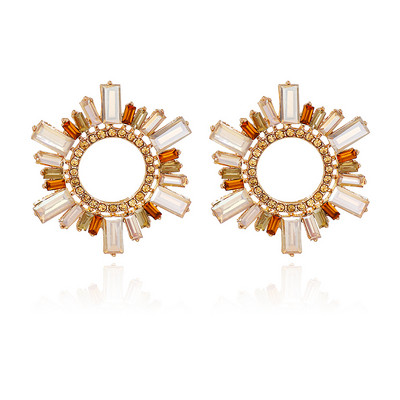 Nove vintage šuplje okrugle kristalne viseće naušnice Trend Statement Minđuše za uši s kamenčićima za žene Modni šareni nakit