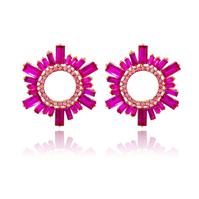 Nove vintage šuplje okrugle kristalne viseće naušnice Trend Statement Minđuše za uši s kamenčićima za žene Modni šareni nakit