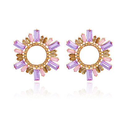 Nove vintage šuplje okrugle kristalne viseće naušnice Trend Statement Minđuše za uši s kamenčićima za žene Modni šareni nakit