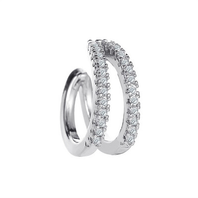 Хрущялна раковина Фалшива без пиърсинг маншет обеца маншет обвивка скална обеца маншет без пиърсинг Дамска кристална скоба Регулируема ухо