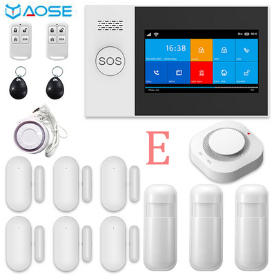 Σύστημα συναγερμού TUYA WIFI gsm για home smartlife Με κιτ ανιχνευτή καπνού Αισθητήρας πόρτας Κάρτα RFID Ασύρματο Ενσύρματο συναγερμό ασφαλείας
