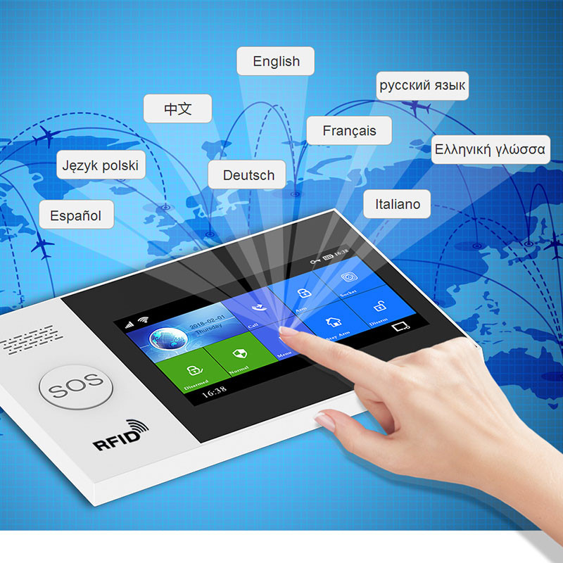 Σύστημα συναγερμού TUYA WIFI gsm για home smartlife Με κιτ ανιχνευτή καπνού Αισθητήρας πόρτας Κάρτα RFID Ασύρματο Ενσύρματο συναγερμό ασφαλείας