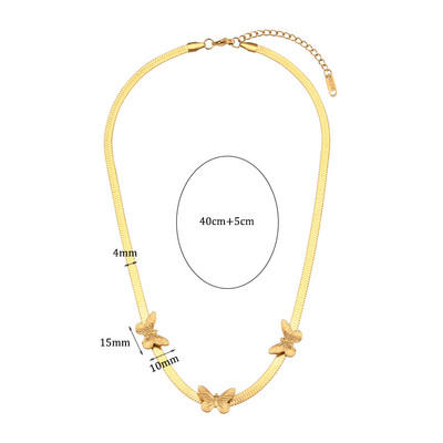 2022 új dizájn, aranyozott pillangó nyaklánc halszálkás lánc karkötők ékszerkészlet női parti nyilatkozat nyaklánc