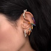 Itenice Rainbow Star Earcuffs Cercei pentru femei Colorate Multi-Hoop Strass Ureche Manșetă Inimă romantică Boho Clips pentru ureche