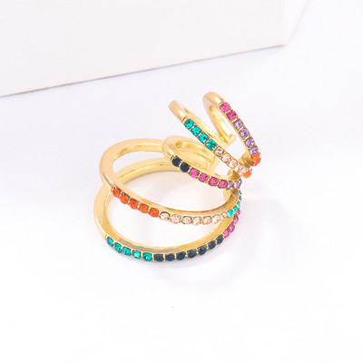 Itenice Rainbow Star Earcuffs Cercei pentru femei Colorate Multi-Hoop Strass Ureche Manșetă Inimă romantică Boho Clips pentru ureche