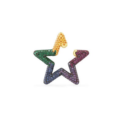 Itenice Rainbow Star Earcuffs Cercei pentru femei Colorate Multi-Hoop Strass Ureche Manșetă Inimă romantică Boho Clips pentru ureche