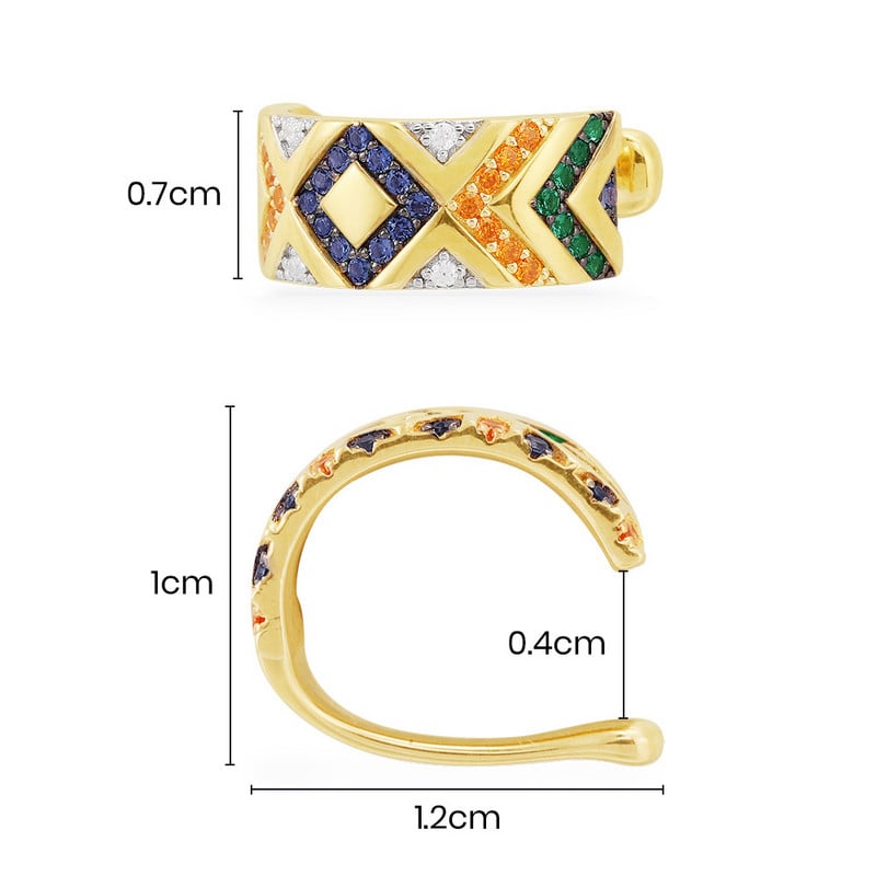 Itenice Rainbow Star Earcuffs Cercei pentru femei Colorate Multi-Hoop Strass Ureche Manșetă Inimă romantică Boho Clips pentru ureche