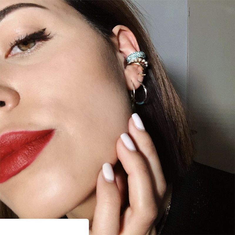 Vruća rasprodaja bisernih cirkonskih naušnica s kopčama za uši Manžete za uši Naušnice koje se mogu složiti za žene BEZ probušene naušnice u hrskavici Dodaci za naušnice