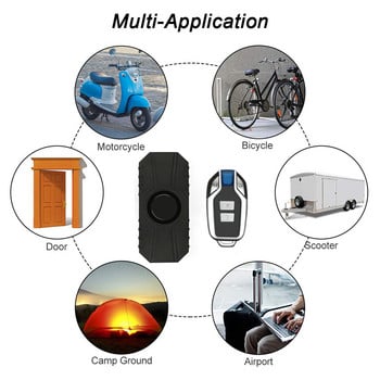 Безжична вибрационна аларма за велосипед против кражба Водоустойчива аларма за мотоциклет с дистанционно управление Сензор за сигурност на електрически велосипед 113dB
