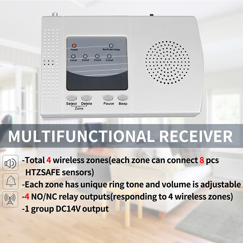 HTZSAFE Alarmni sustav za prilaz sa senzorom solarne zrake-800 metara bežičnog dometa-100 metara dometa senzora-Uradi sam kućna sigurnosna upozorenja