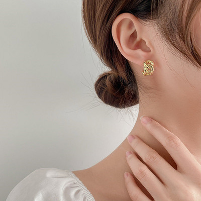 Minimalista arany színű fülbevaló fém nagy kör geometriai kerek nagy fülbevaló női lány esküvői parti ékszer nagykereskedés