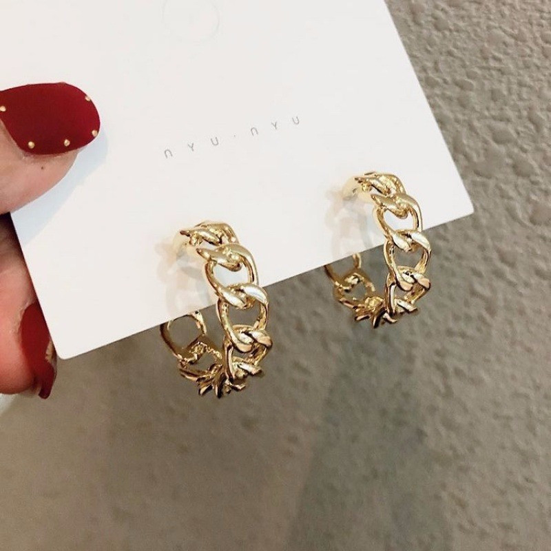 Minimalista arany színű fülbevaló fém nagy kör geometriai kerek nagy fülbevaló női lány esküvői parti ékszer nagykereskedés