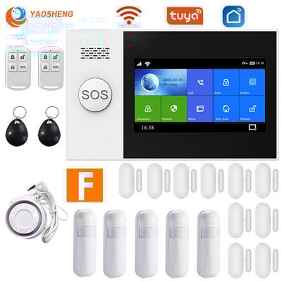 PG-107 Wifi Gsm Tuya nutikas koduvalvesüsteem Pir-liikumisanduriga ukseanduriga Rfid-kaardi turvalisuse traadita häirekomplektid