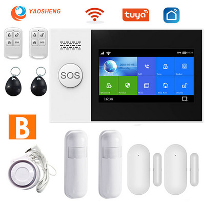 PG-107 Wifi Gsm Tuya nutikas koduvalvesüsteem Pir-liikumisanduriga ukseanduriga Rfid-kaardi turvalisuse traadita häirekomplektid