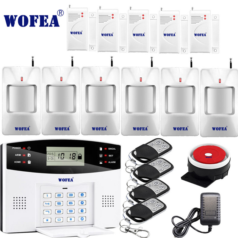 106 зонова LCD клавиатура, жична и безжична GSM алармена система, комплект за домашна охрана, Гласово ръководство, двупосочен домофон, безплатна доставка