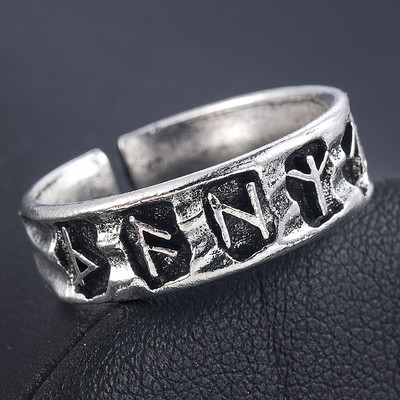 NOU Charm din oțel inoxidabil Odin Norse Viking Amulet Rune BĂRBAȚI Inel cuvinte de modă Bijuterii retro Cadouri reglabil