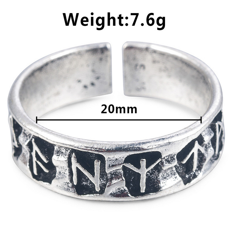 NOU Charm din oțel inoxidabil Odin Norse Viking Amulet Rune BĂRBAȚI Inel cuvinte de modă Bijuterii retro Cadouri reglabil