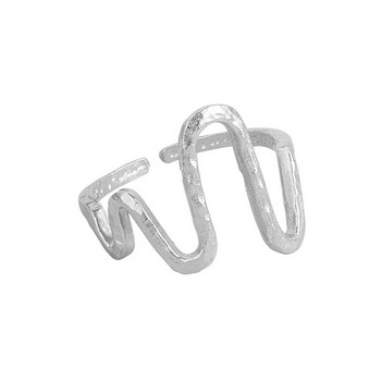 LIVVY Hot Fashion Сребърен цвят Изящни бижута Електрокардиограма Отворена асиметрия Сребрист любовен пръстен за жени 2021 Модерен