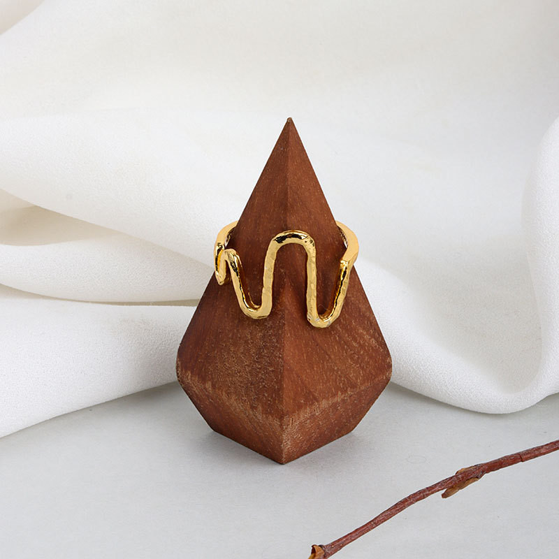 LIVVY Hot Fashion Ezüst színű, kifinomult ékszerek Elektrokardiogram, nyitott aszimmetriás szálkás szerelmi gyűrű nőknek 2021 divatos