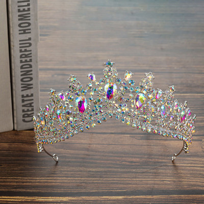 KMVEXO Seturi de bijuterii de mireasă de cristal de culoare neagră la modă, diademe, cercei coroană, colier, rochie de mireasă, set de bijuterii