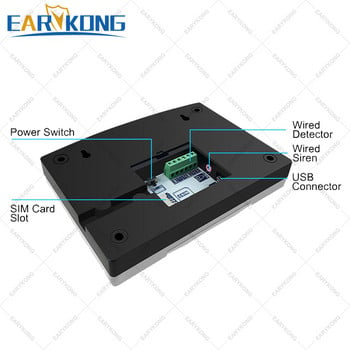 Σύστημα συναγερμού Tuya WiFi GSM 433 MHz Συναγερμός για διαρρήξεις σπιτιού Tuyasmart / Εφαρμογή Smart Life Συμβατή με Alexa Google Home