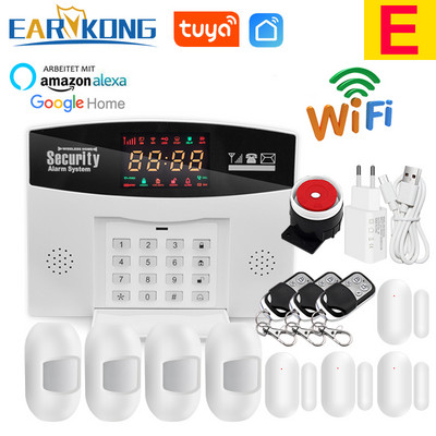 Sistem de alarmă WiFi GSM Tuya 433MHz Alarmă de securitate antiefracție Tuyasmart/Aplicația Smart Life compatibilă cu Alexa Google Home