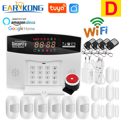 Sistem de alarmă WiFi GSM Tuya 433MHz Alarmă de securitate antiefracție Tuyasmart/Aplicația Smart Life compatibilă cu Alexa Google Home