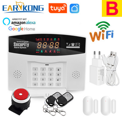Sistem de alarmă WiFi GSM Tuya 433MHz Alarmă de securitate antiefracție Tuyasmart/Aplicația Smart Life compatibilă cu Alexa Google Home