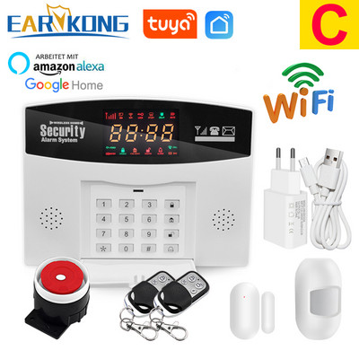 Sistem de alarmă WiFi GSM Tuya 433MHz Alarmă de securitate antiefracție Tuyasmart/Aplicația Smart Life compatibilă cu Alexa Google Home