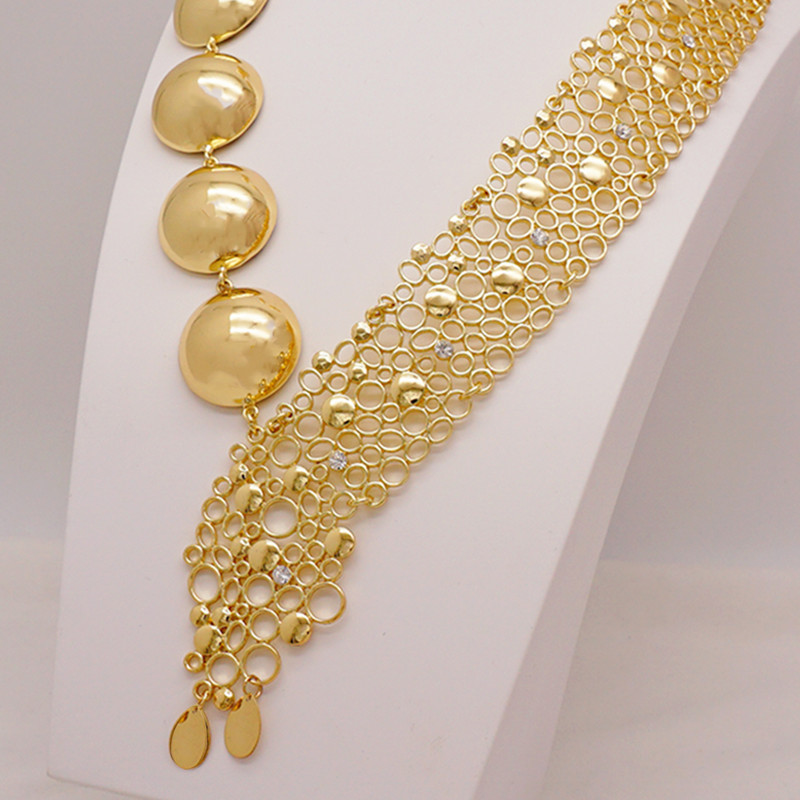 Dubai zlatne boje Setovi svadbenog nakita Ogrlice Naušnice Narukvice Prstenje Pokloni Vjenčani kostim Komplet nakita za žene