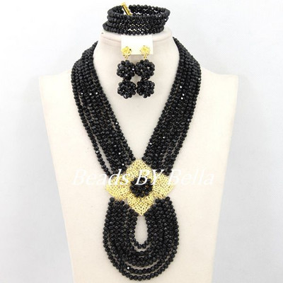 Seturi de bijuterii noi de mireasă roșii nigeriană, set de bijuterii din margele africane, colier de cadou de moda, livrare gratuită ABJ880