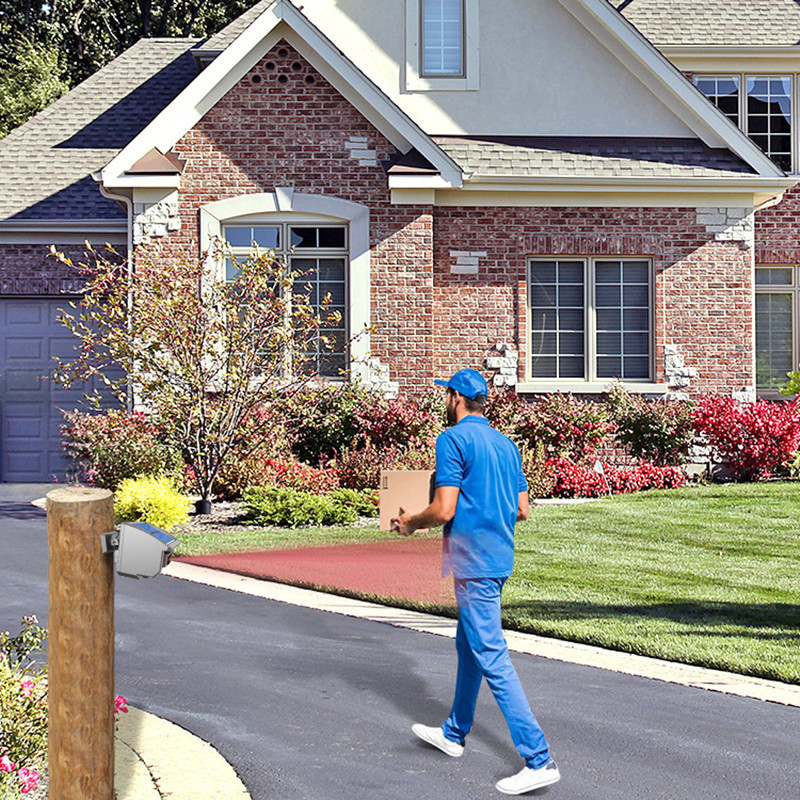 HTZSAFE 400 Meters Solar Wireless Driveway Alarm Outdoor Ανθεκτικό στις καιρικές συνθήκες Αισθητήρας κίνησης & ανιχνευτής DIY Σύστημα ειδοποίησης ασφαλείας