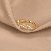 Divat Klasszikus Minimalizmus Rozsdamentes acél cirkon arab szerelmes gyűrű nőknek Romantikus kristálybáj ékszerek párnak esküvői ajándékok