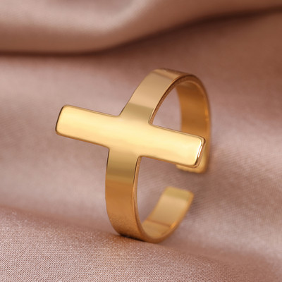 Inele din oțel inoxidabil smiley stele geometrice cruce inel elegant de deschidere la modă pentru femei bijuterii nuntă tendință cadouri fine pentru petreceri