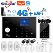 Tuya WiFi GSM alarm systém 4G alebo 2G inteligentný domáci bezpečnostný alarm proti vlámaniu 433MHz TFT obrazovka RFID dotyková klávesnica ovládanie APP
