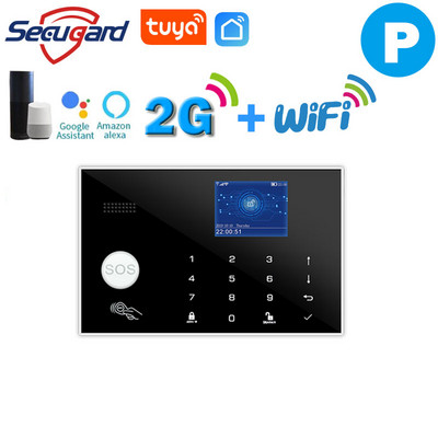 Tuya WiFi GSM alarm systém 4G alebo 2G inteligentný domáci bezpečnostný alarm proti vlámaniu 433MHz TFT obrazovka RFID dotyková klávesnica ovládanie APP
