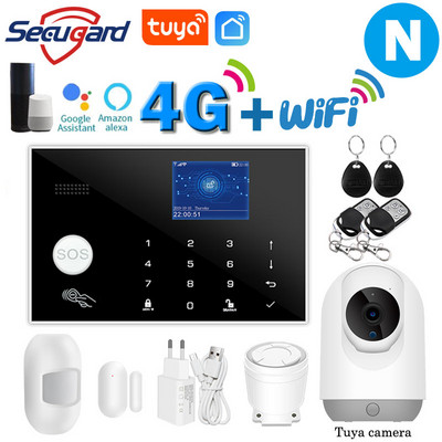 Tuya WiFi GSM alarm systém 4G alebo 2G inteligentný domáci bezpečnostný alarm proti vlámaniu 433MHz TFT obrazovka RFID dotyková klávesnica ovládanie APP