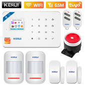 KERUI W181 Sistem de alarmă de securitate inteligentă pentru acasă Wireless WiFi GSM Aplicație de control Tuya Funcționare ecran color de 1,7 inchi Gazdă promptă vocală