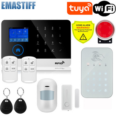 četveropojasni bežični tuya wifi gsm alarmni sustav TFT zaslon senzor vrata kućni sigurnosni alarmni sustavi Žičana sirena Kit SIM SMS alarm