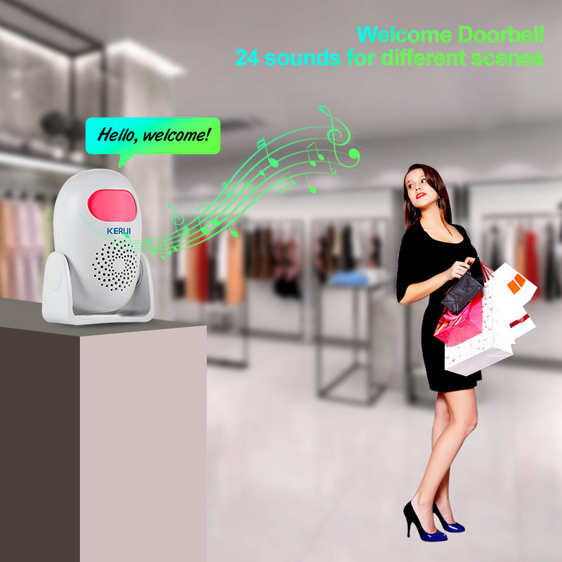 KERUI M120 Smart PIR Infrapuna vargusvastane sissemurdja teretulnud uksekell multifunktsionaalne inimese liikumisandur Garaažipood Koduvalve