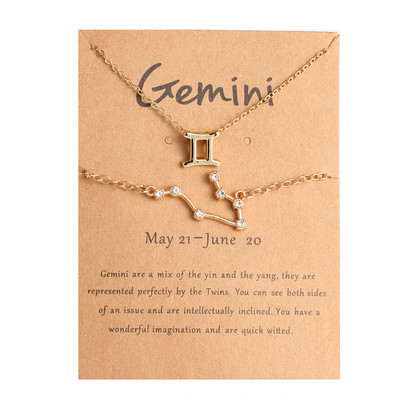 FNIO 2021 semn zodiacal elegant 12 constelații coliere brățară pandantiv cu lanț coliere brățară set de bijuterii pentru femei